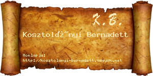 Kosztolányi Bernadett névjegykártya